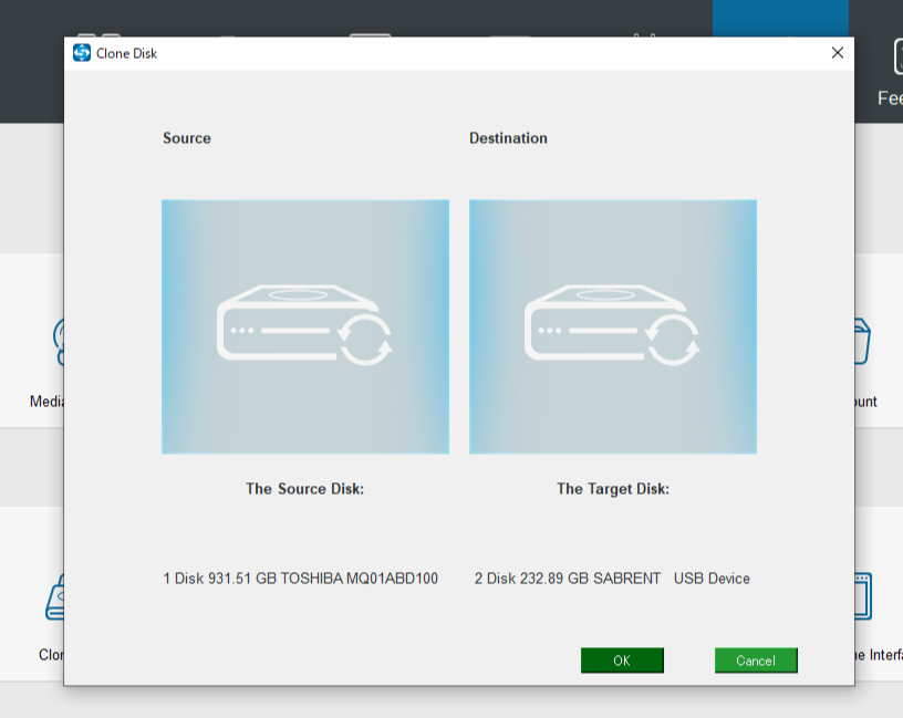 ディスク確認画面